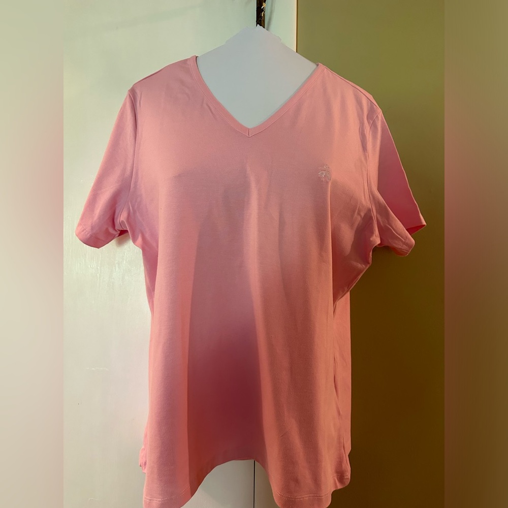 Brooks Brothers Pink V-Neck Tee NWOT